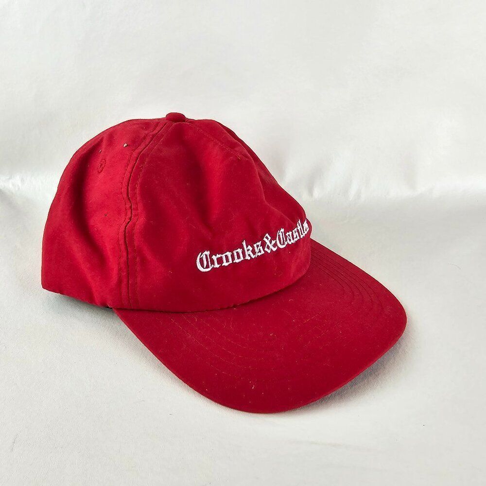 Crooks & Castles Snapback Hat Ball Cap Red Flat Bill Streetwear Embroidered